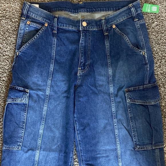 GAP 90’s Loose Cargo Mid Rise Jeans 32 14R Wide Leg NWT - Picture 2 of 10